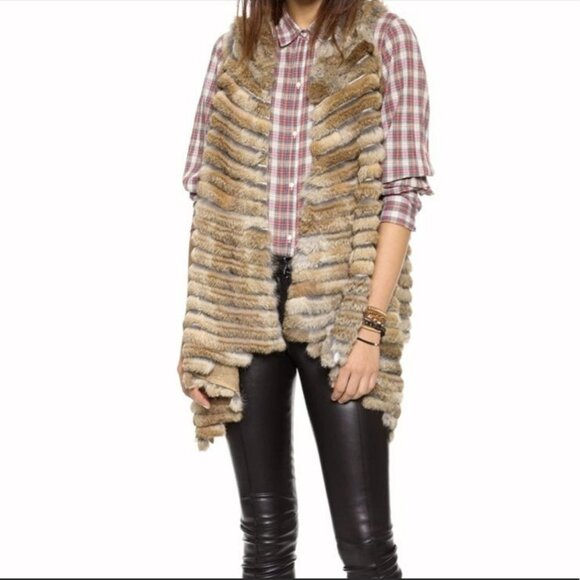 jocelyn Wool and Rabbit Fur Vest SZ S